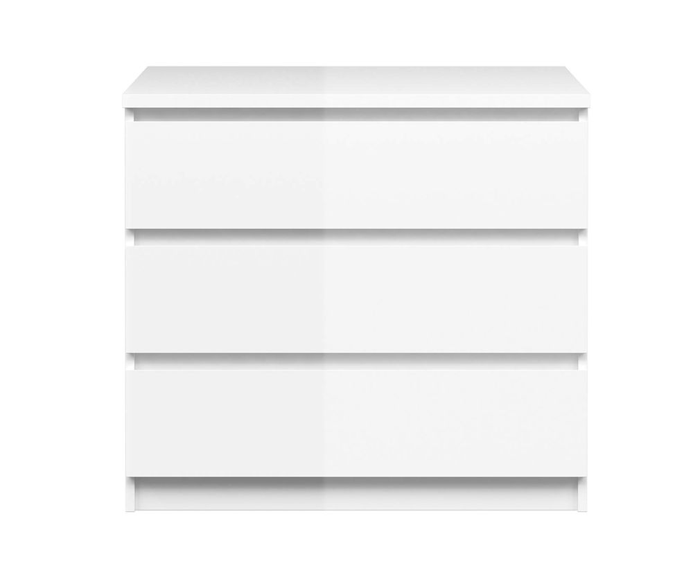 FTG Naia White High Gloss 3 Drawer Chest