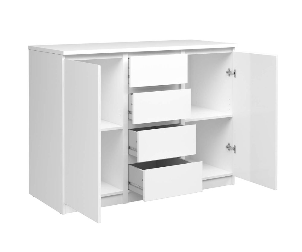 FTG Naia White High Gloss 4 Drawer 2 Door Sideboard