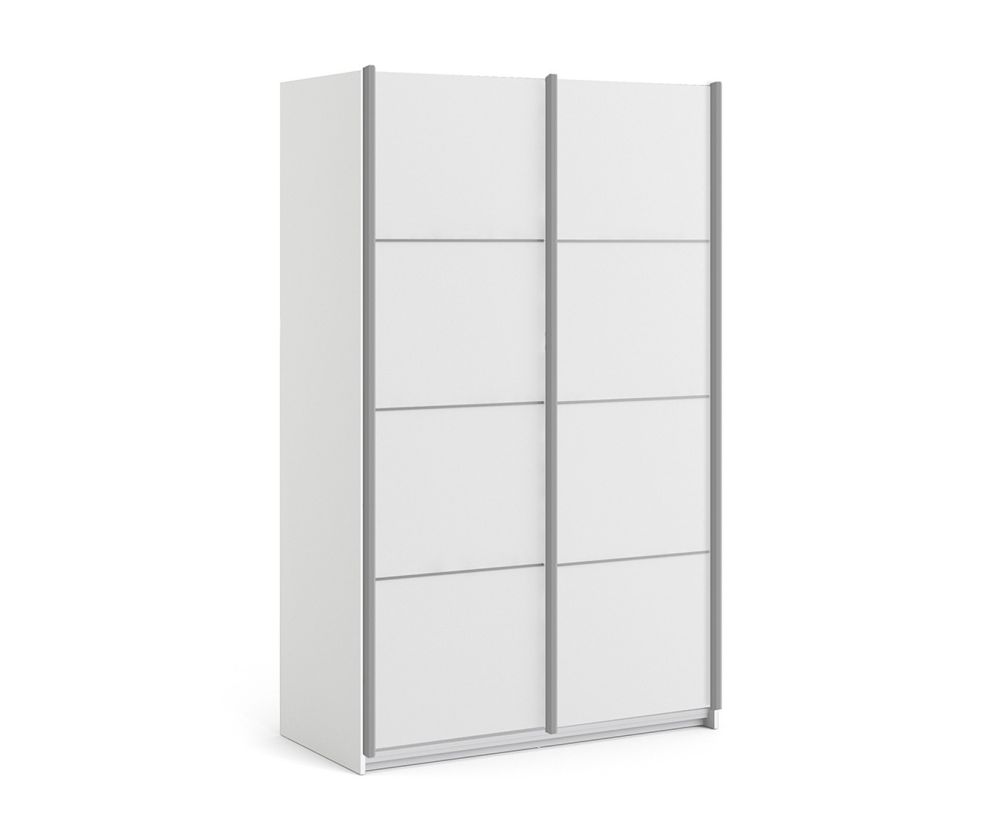 FTG Verona White 120cm Sliding Wardrobe with 3 Shelves