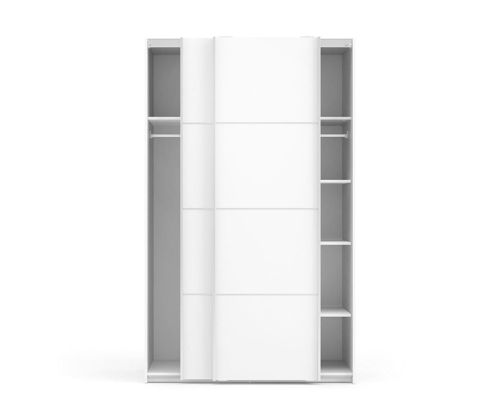 FTG Verona White 120cm Sliding Wardrobe with 3 Shelves