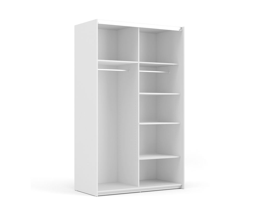 FTG Verona White 120cm Sliding Wardrobe with 3 Shelves