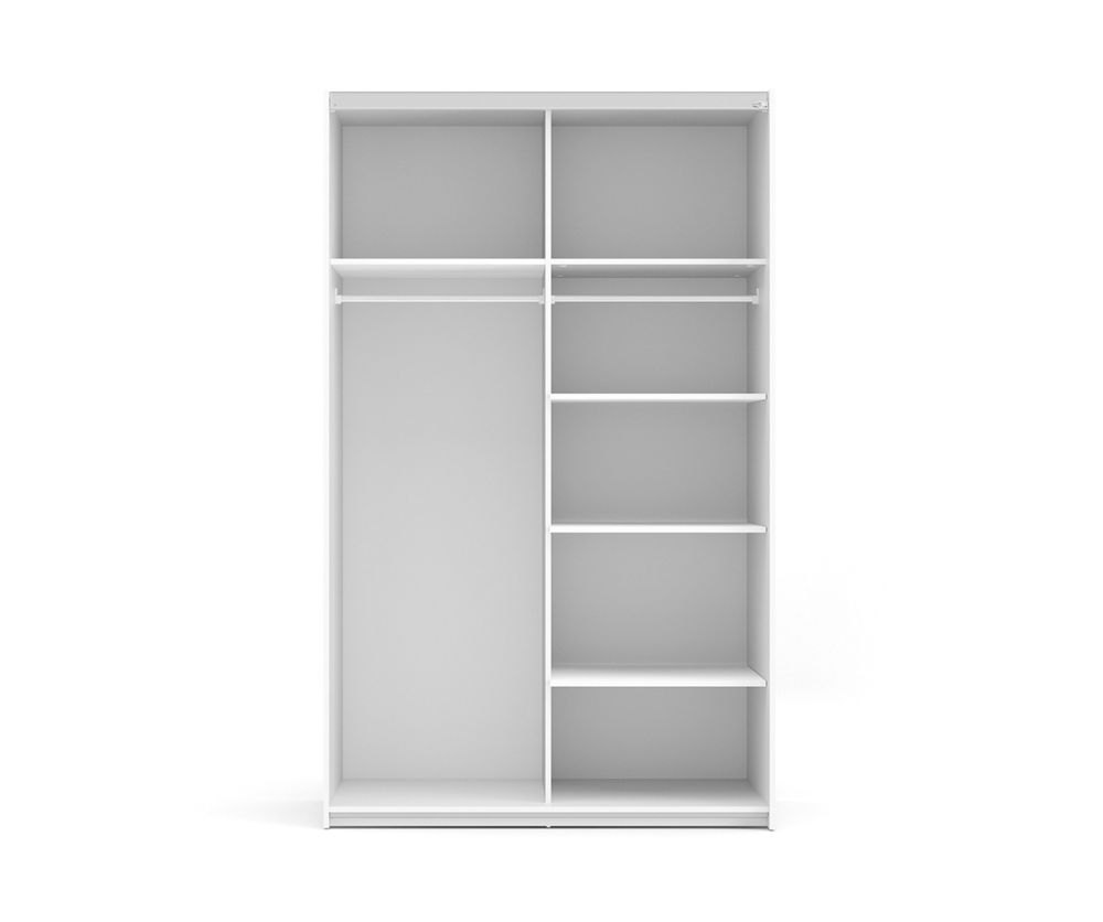 FTG Verona White 120cm Sliding Wardrobe with 3 Shelves