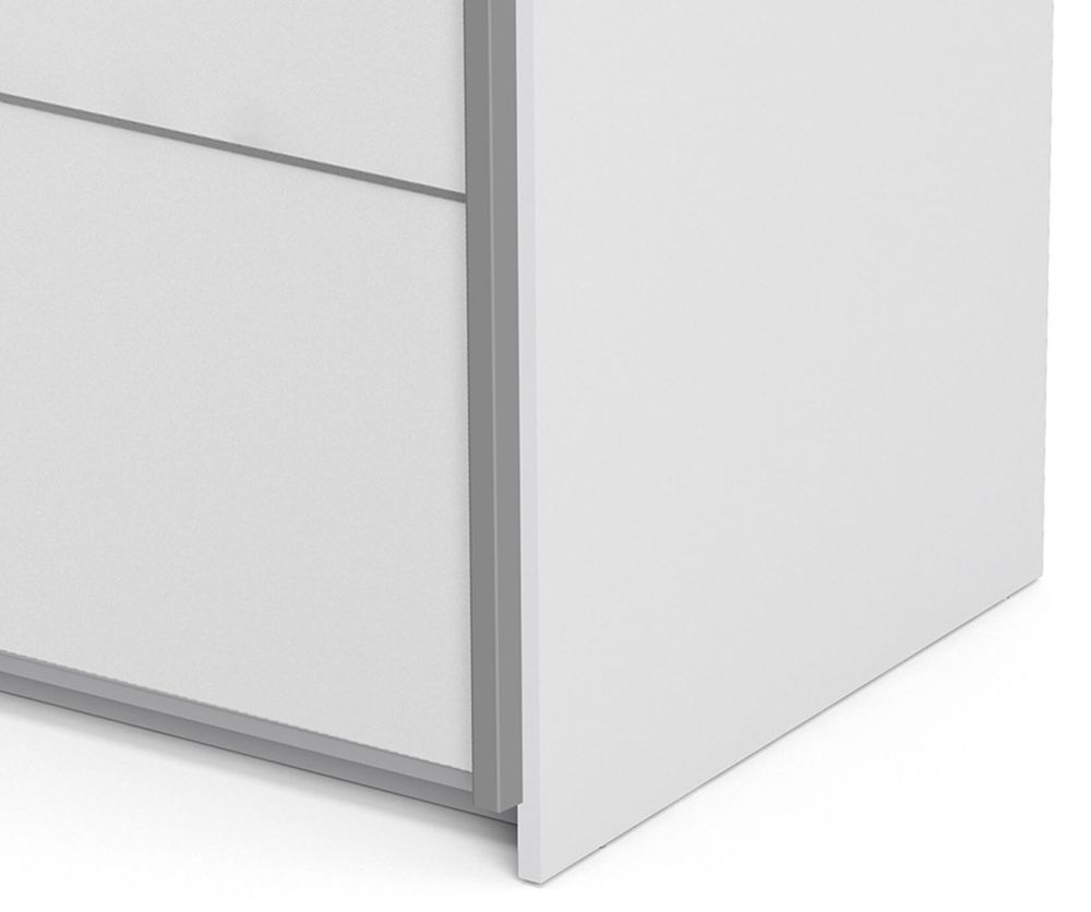 FTG Verona White 120cm Sliding Wardrobe with 3 Shelves