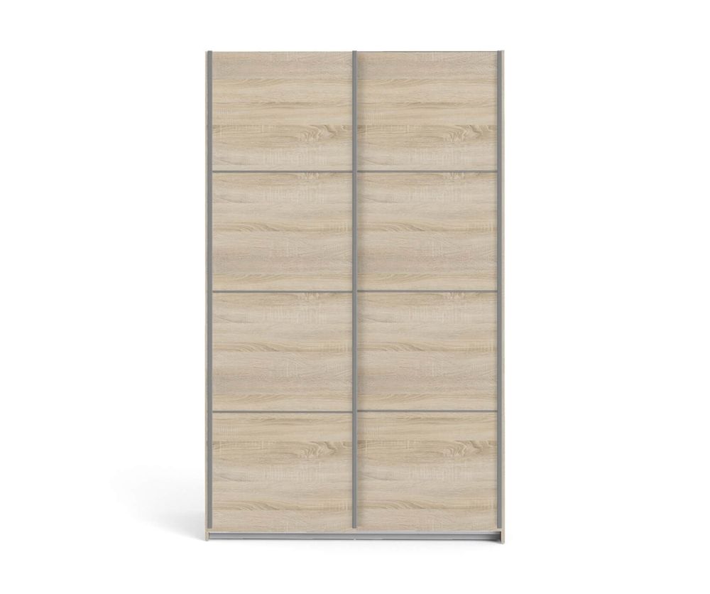 FTG Verona Oak 120cm Sliding Wardrobe with 2 Shelves