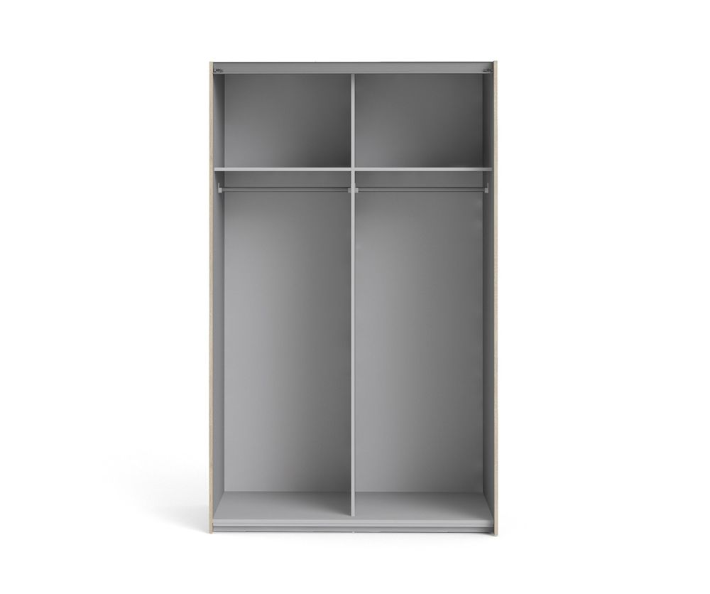 FTG Verona Oak 120cm Sliding Wardrobe with 2 Shelves