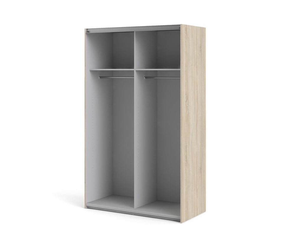 FTG Verona Oak 120cm Sliding Wardrobe with 2 Shelves