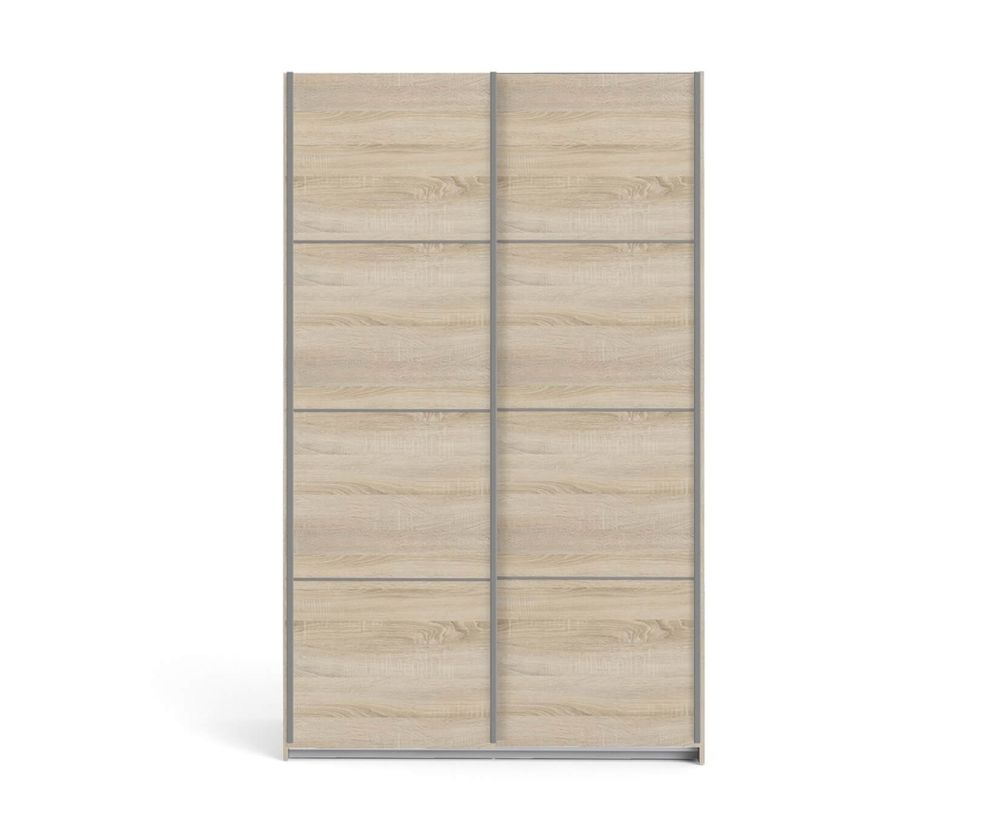 FTG Verona Oak 120cm Sliding Wardrobe with 3 Shelves