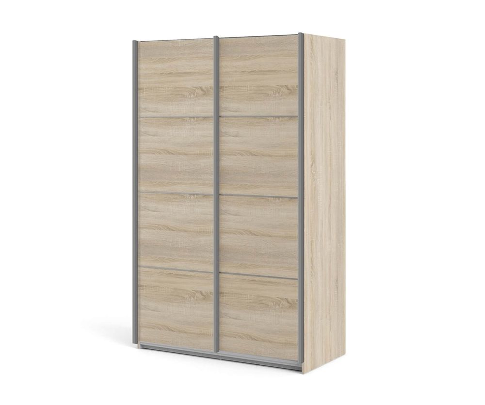 FTG Verona Oak 120cm Sliding Wardrobe with 3 Shelves