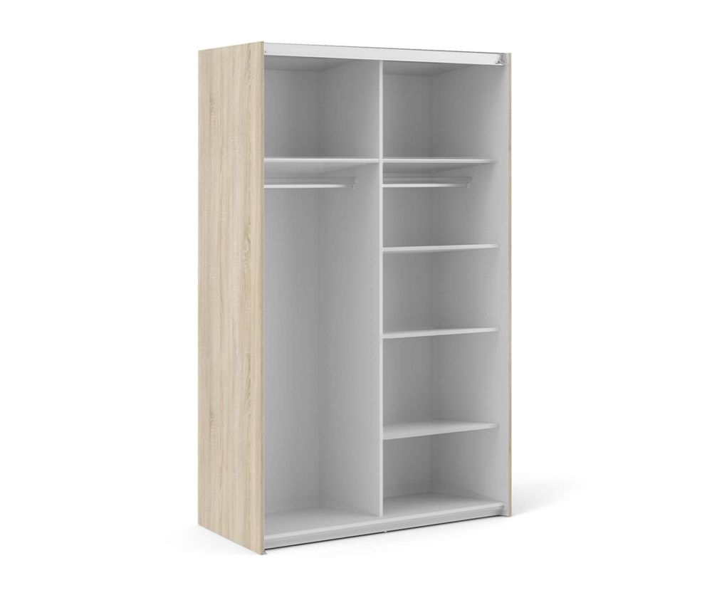FTG Verona Oak 120cm Sliding Wardrobe with 3 Shelves