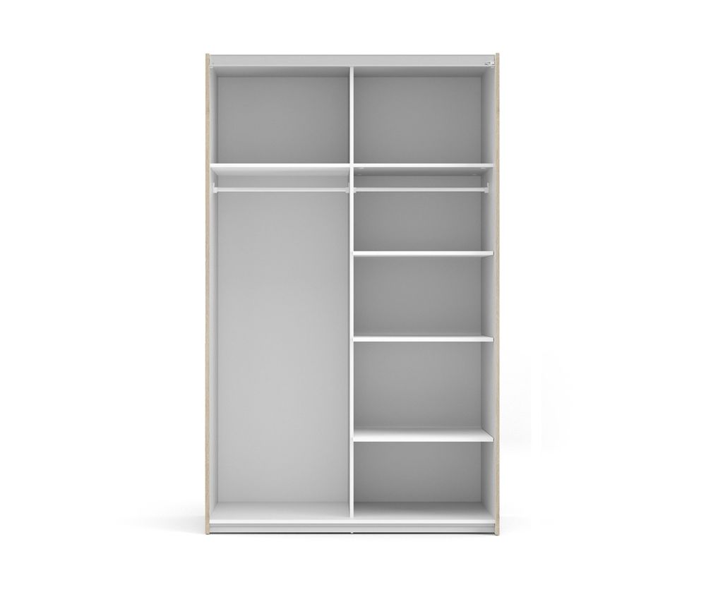 FTG Verona Oak 120cm Sliding Wardrobe with 3 Shelves