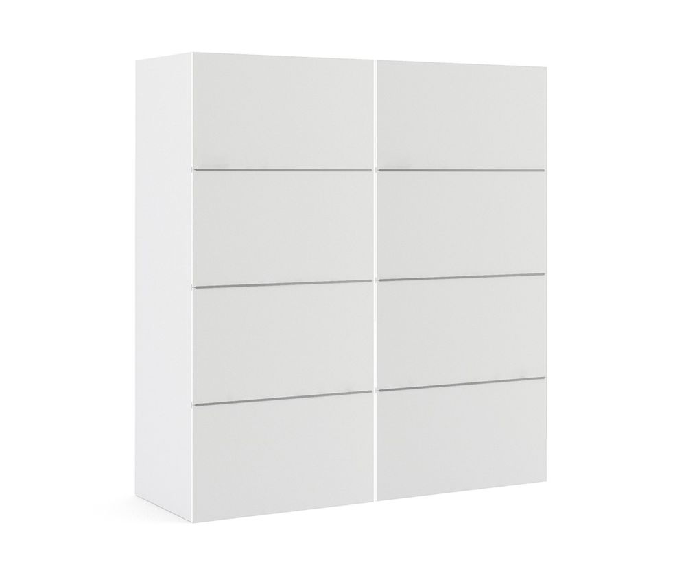 FTG Verona White 180cm Sliding Wardrobe with 2 Shelves
