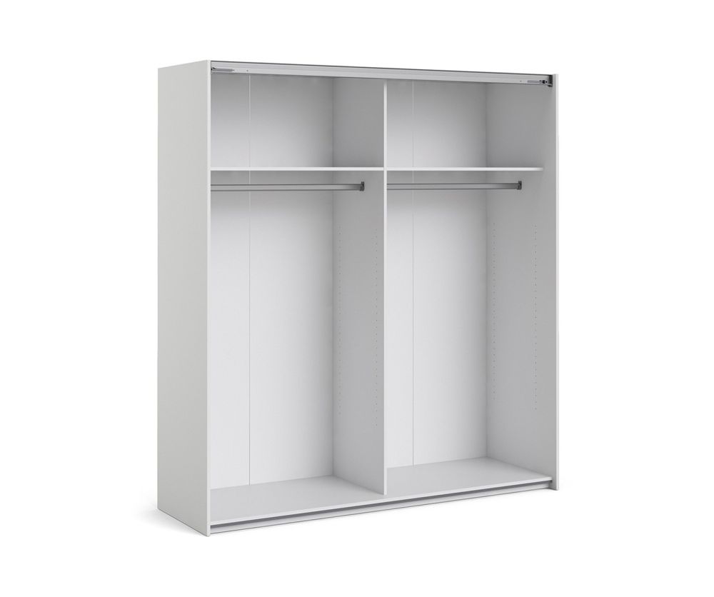 FTG Verona White 180cm Sliding Wardrobe with 2 Shelves