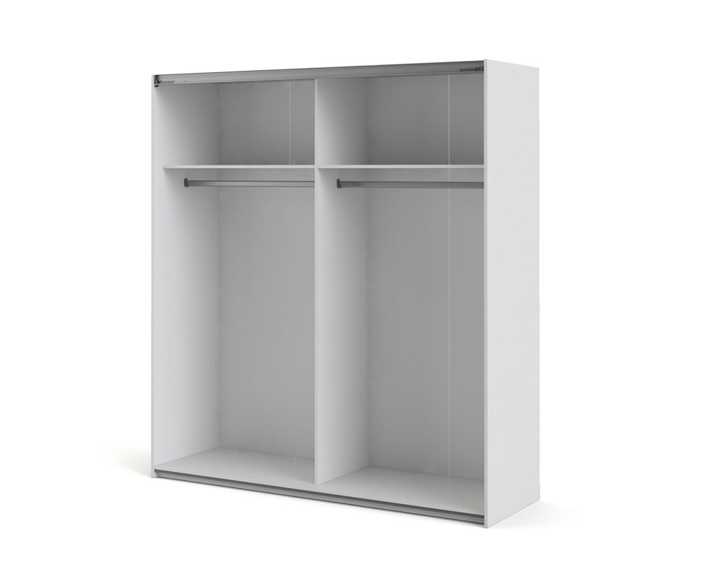 FTG Verona White 180cm Sliding Wardrobe with 2 Shelves