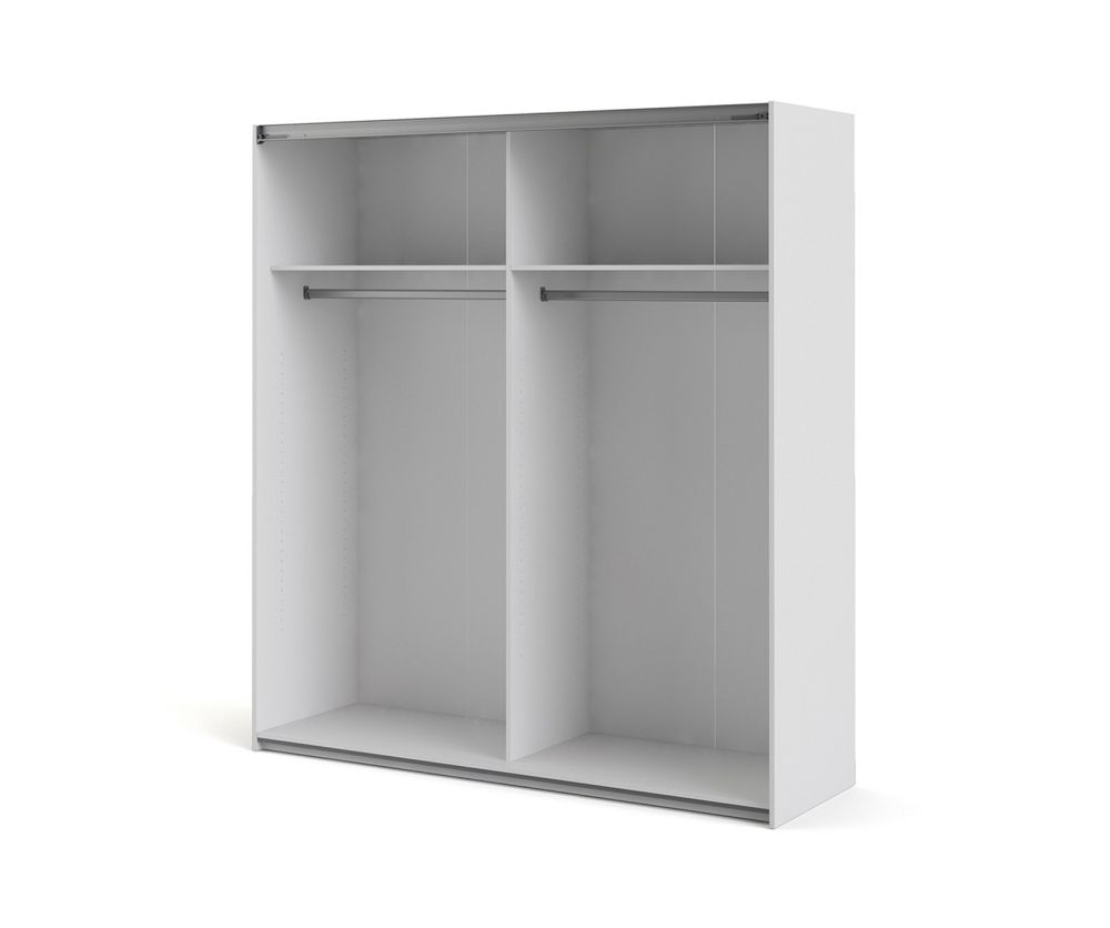 FTG Verona White with Oak Door 180cm Sliding Wardrobe with 2 Shelves