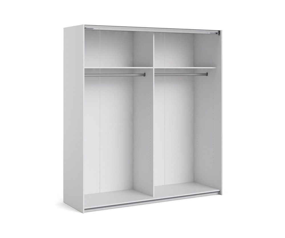 FTG Verona White with Oak Door 180cm Sliding Wardrobe with 2 Shelves