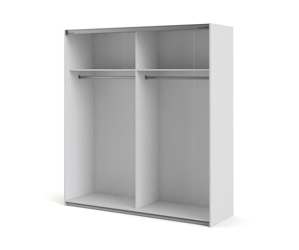 FTG Verona White with White and Oak Door 180cm Sliding Wardrobe with 2 Shelves