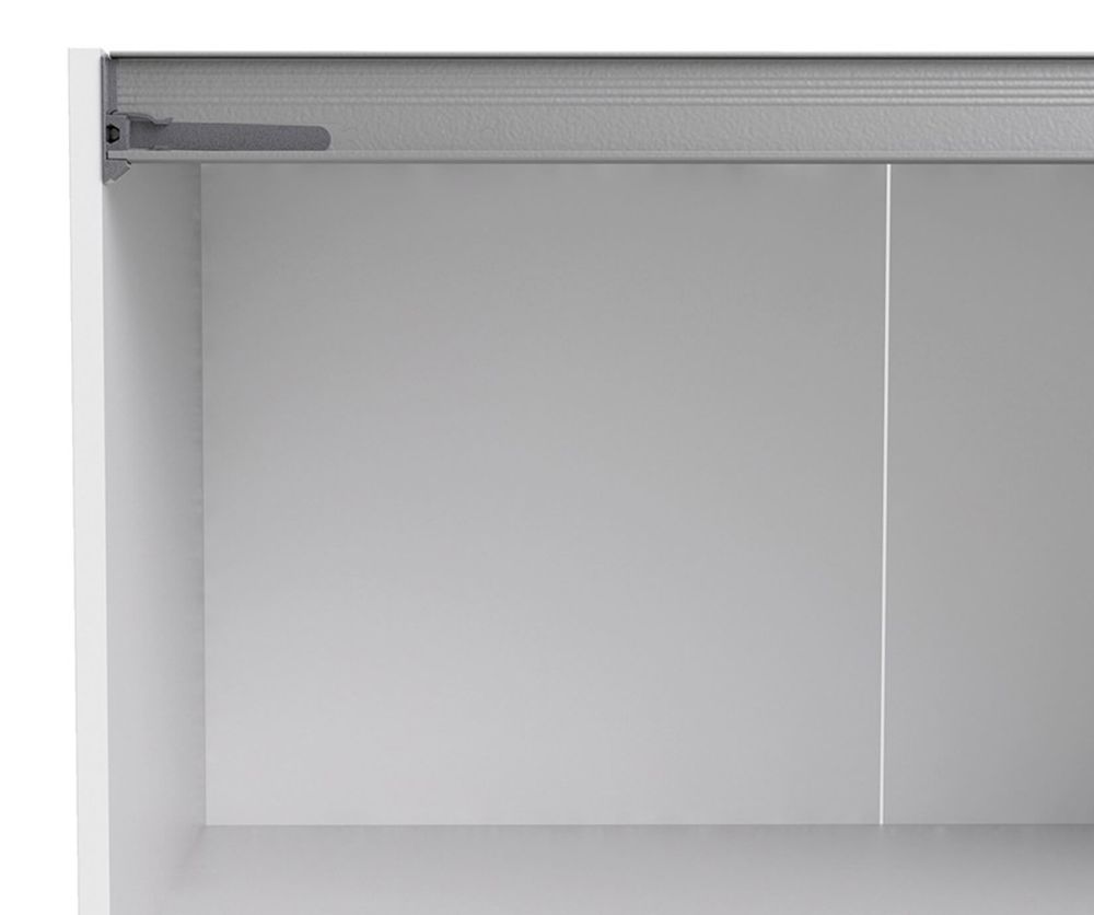 FTG Verona White with White and Mirror Door 180cm Sliding Wardrobe with 2 Shelves