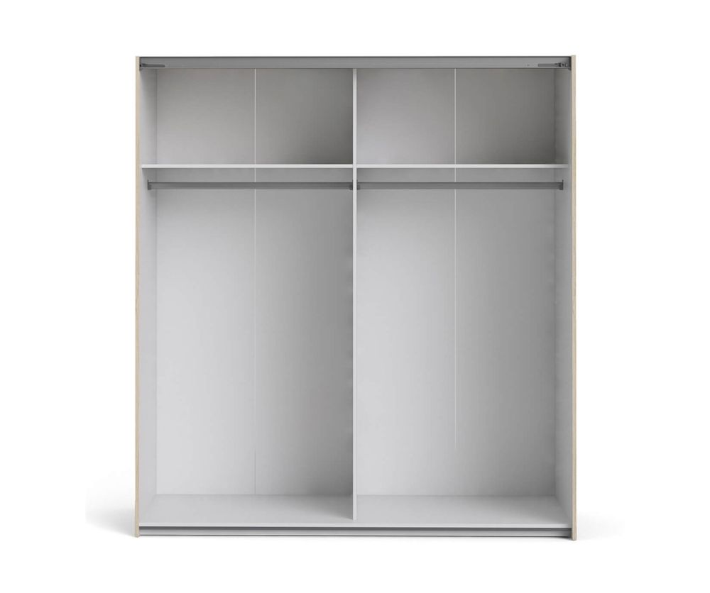 FTG Verona Oak 180cm Sliding Wardrobe with 2 Shelves