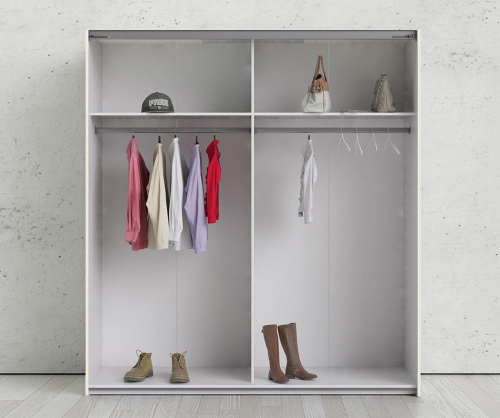 FTG Verona Oak 180cm Sliding Wardrobe with 2 Shelves
