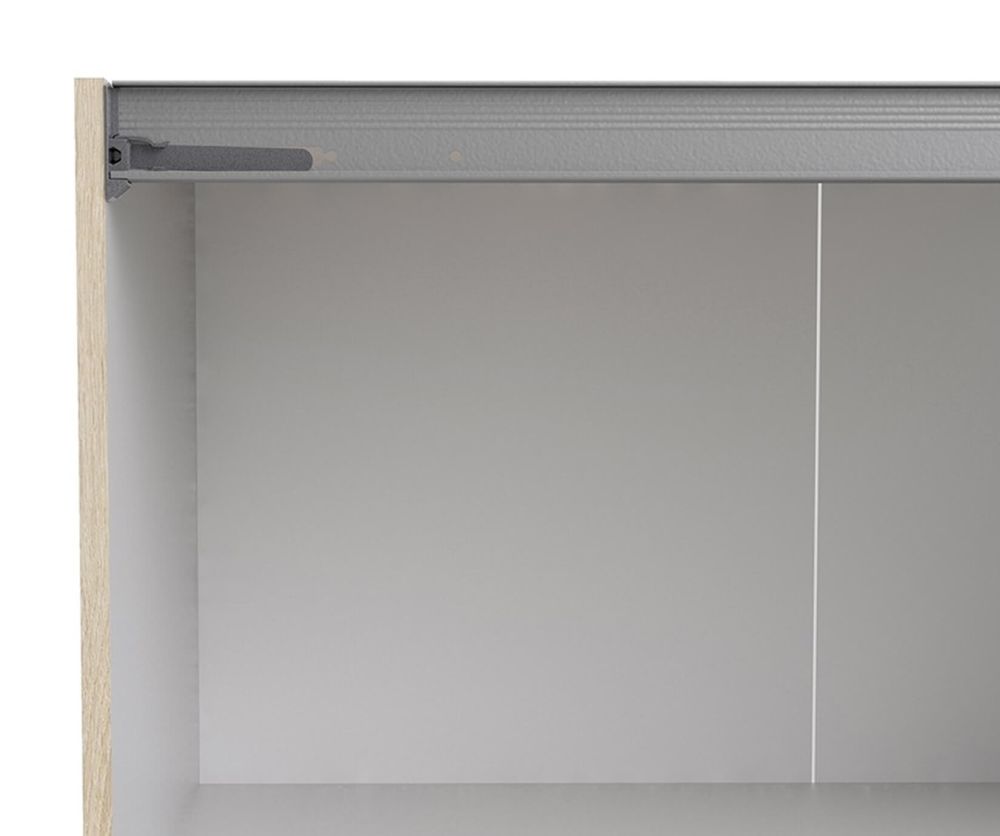 FTG Verona Oak with Mirror Door 180cm Sliding Wardrobe with 2 Shelves