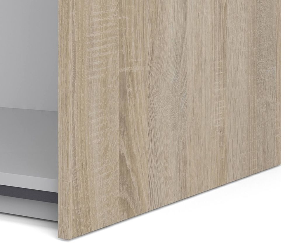 FTG Verona Oak with Mirror Door 180cm Sliding Wardrobe with 2 Shelves