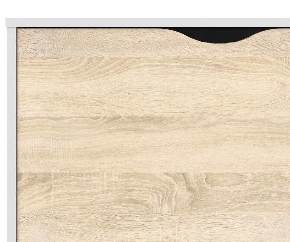 FTG Oslo White and Oak 3 Drawer Shoe Cabinet