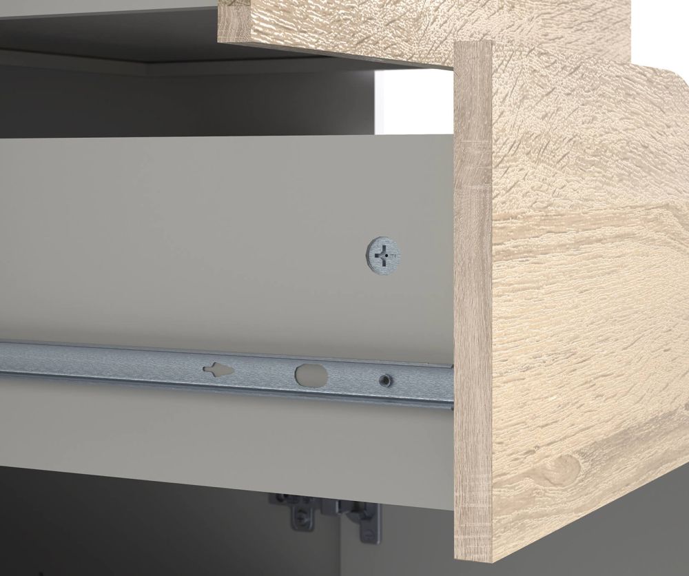 FTG Oslo White and Oak 3 Drawer Shoe Cabinet