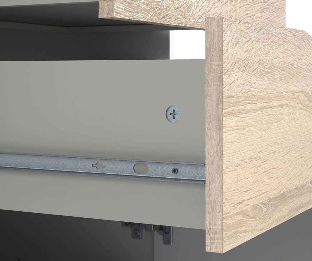 FTG Oslo White and Oak 2 Drawer TV Unit