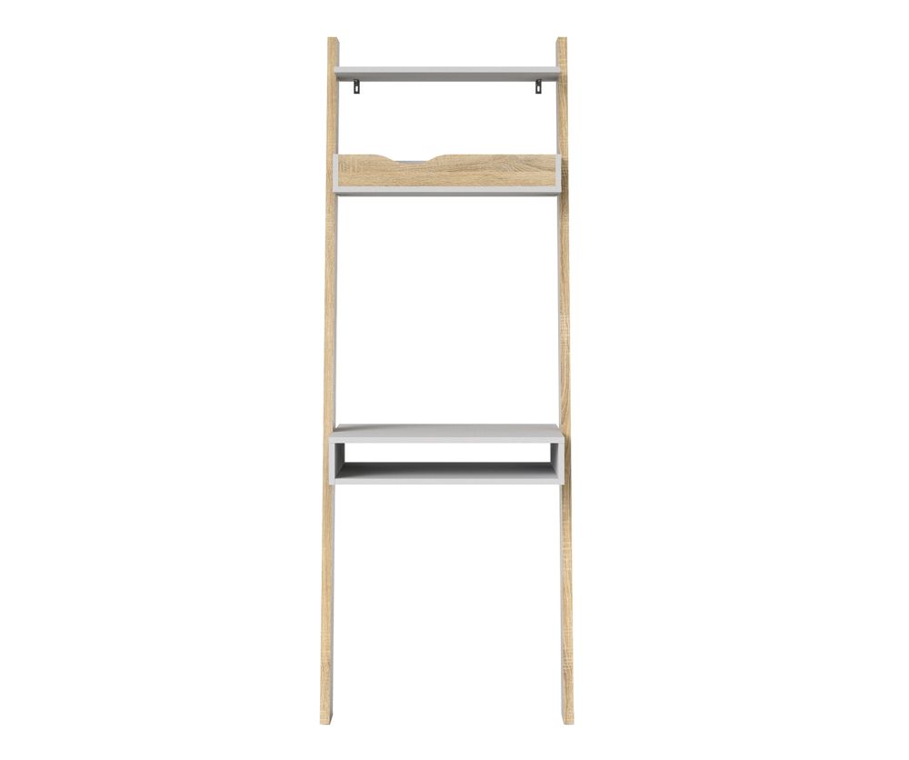 FTG Oslo White and Oak Leaning Desk