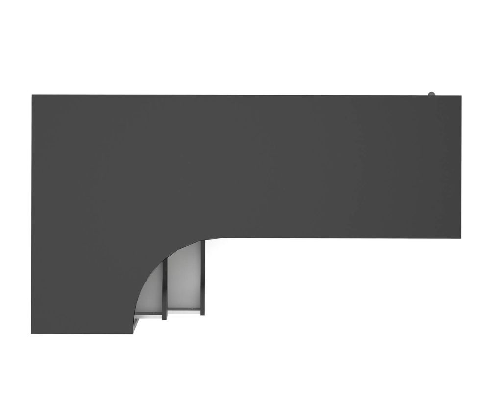 FTG Oslo White and Black Matt 2 Drawer Desk