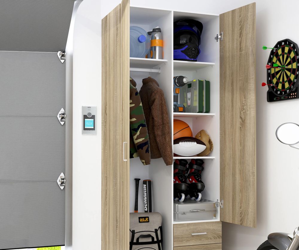 FTG Space Oak 2 Door 3 Drawer Wardrobe