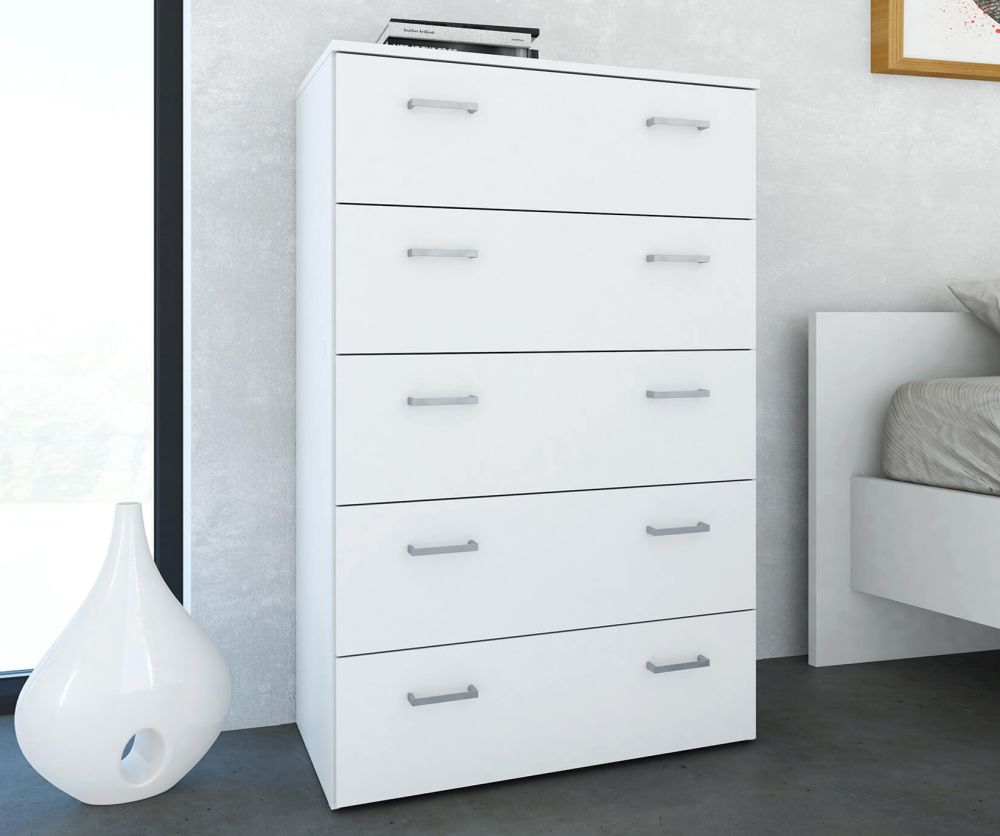 FTG Space White 5 Drawer Chest