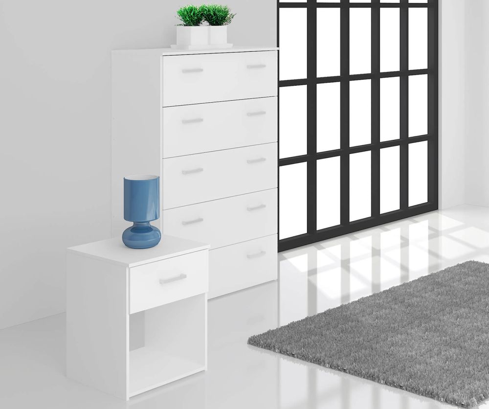 FTG Space White 5 Drawer Chest