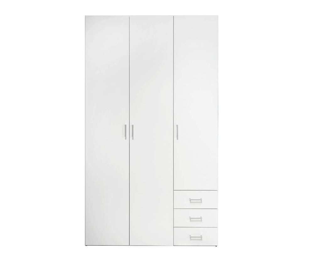 FTG Space White 3 Door + 3 Drawer Wardrobe (175)