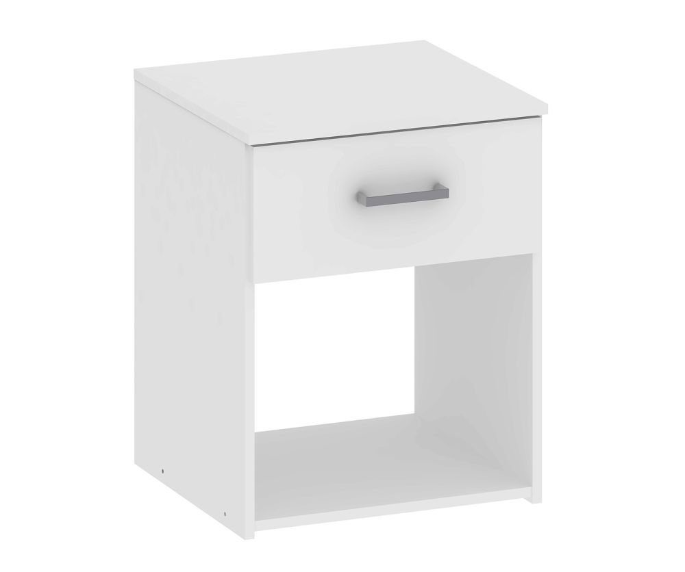 FTG Space White 1 Drawer Bedside Table