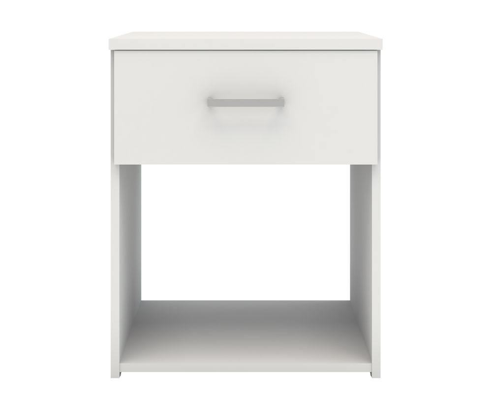 FTG Space White 1 Drawer Bedside Table