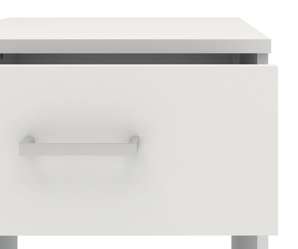FTG Space White 1 Drawer Bedside Table