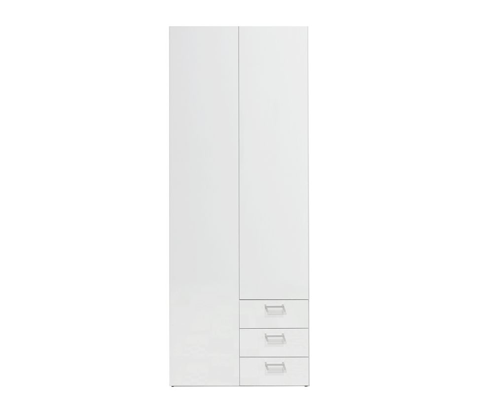 FTG Space White 2 Door + 3 Drawer Wardrobe (175)
