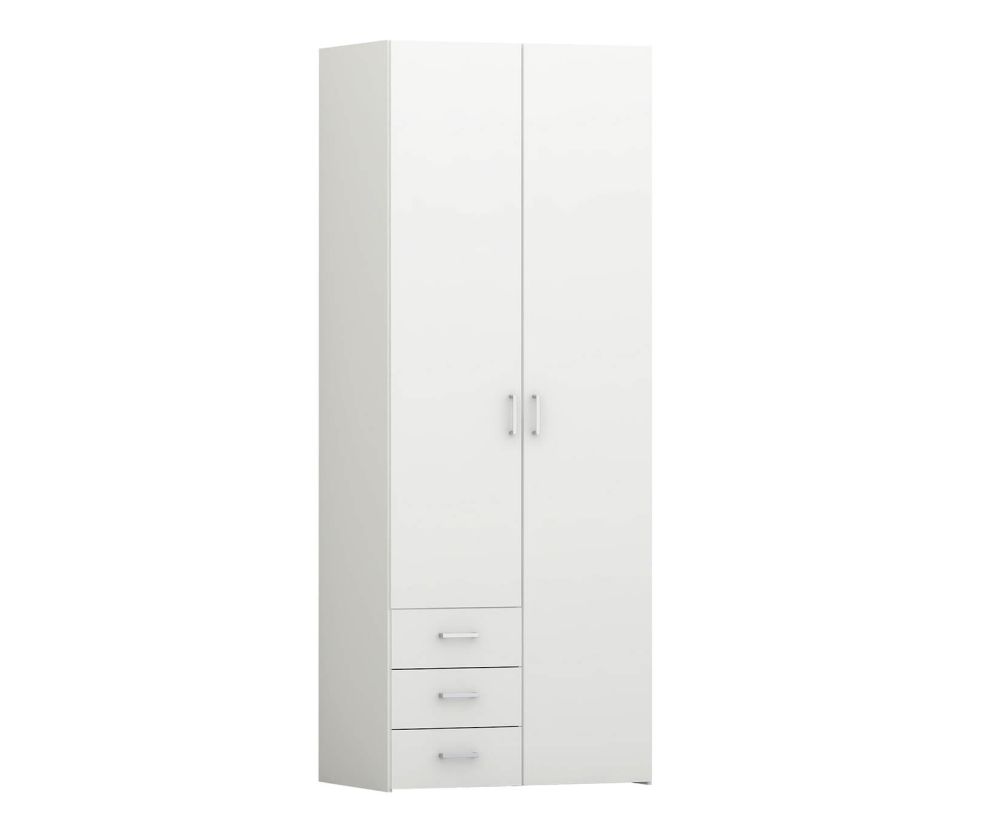 FTG Space White 2 Door 3 Drawer Wardrobe
