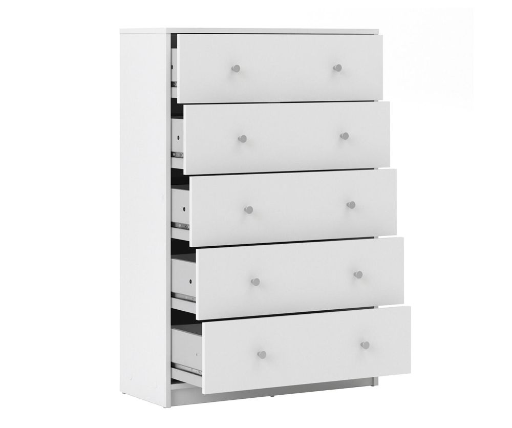 FTG May White 5 Drawer Chest