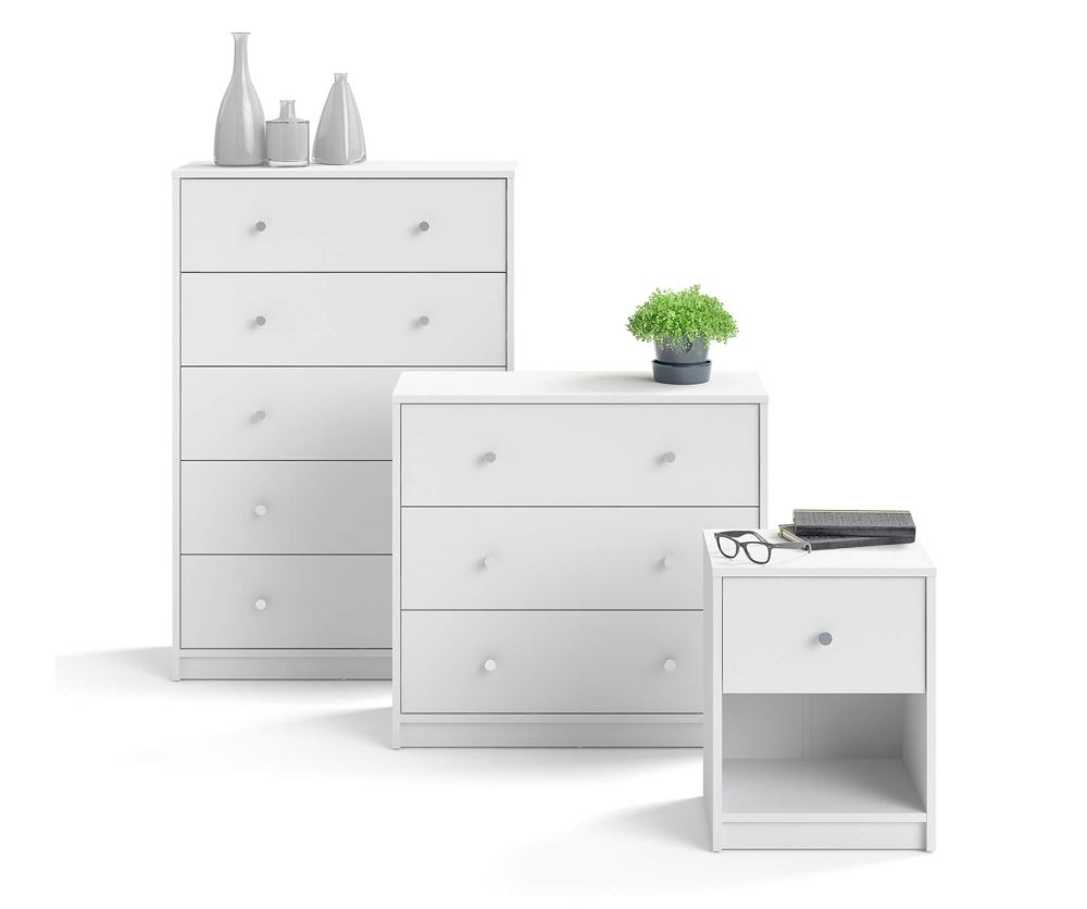FTG May White 5 Drawer Chest