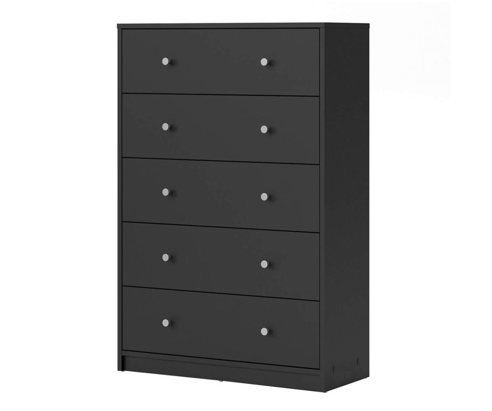 FTG May Black 5 Drawer Chest