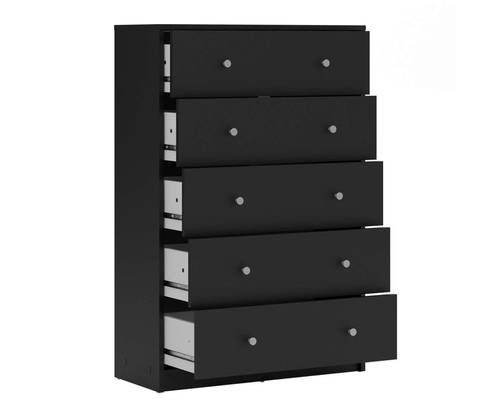 FTG May Black 5 Drawer Chest