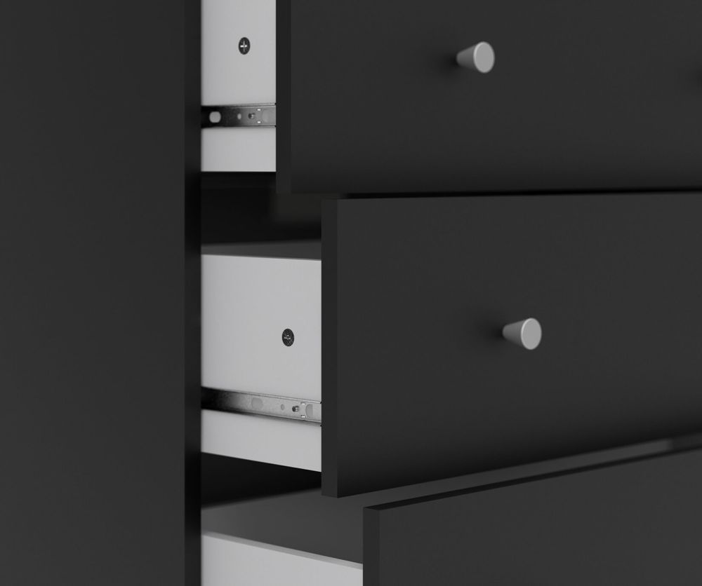 FTG May Black 5 Drawer Chest