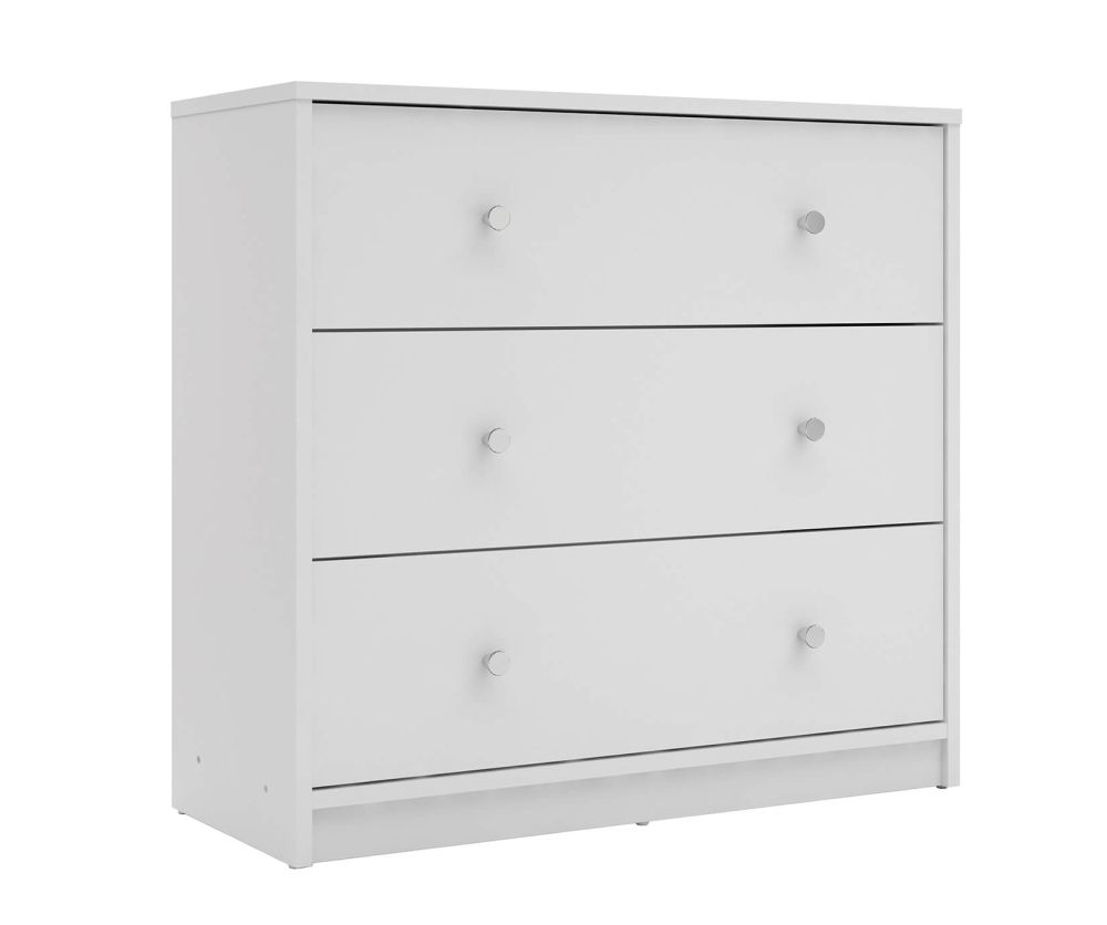 FTG May White 3 Drawer Chest