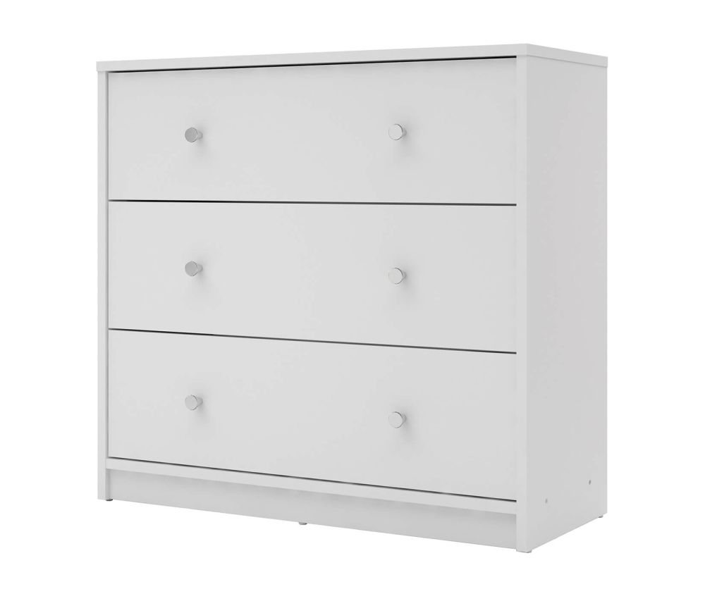 FTG May White 3 Drawer Chest