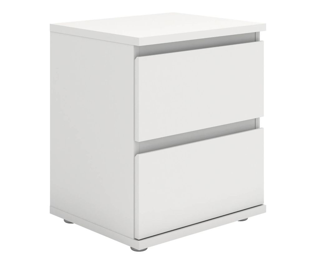 FTG Nova White 2 Drawer Bedside Cabinet