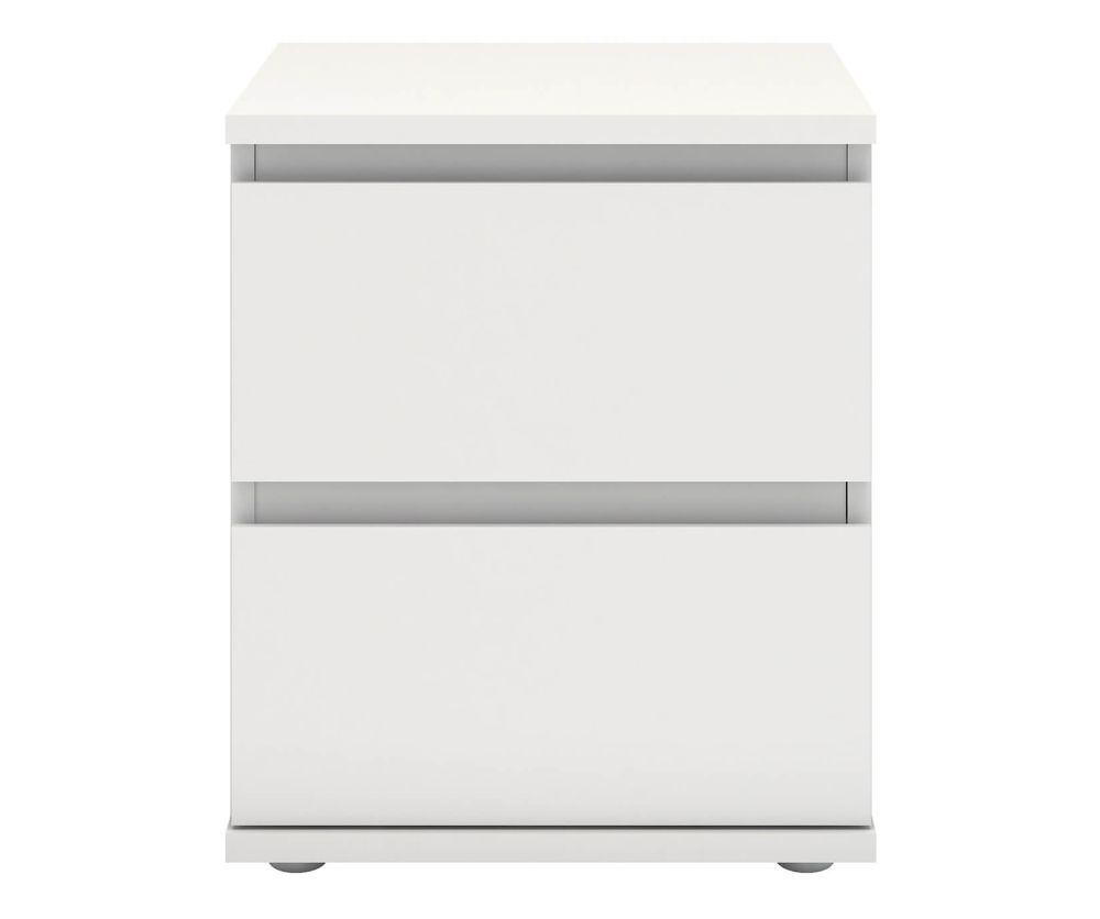 FTG Nova White 2 Drawer Bedside Cabinet