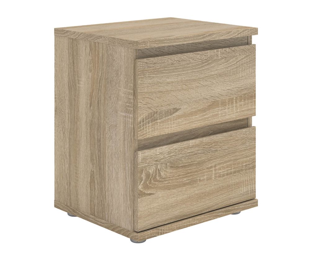 FTG Nova Oak 2 Drawer Bedside Cabinet