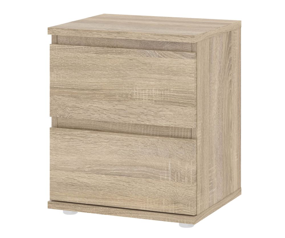 FTG Nova Oak 2 Drawer Bedside Cabinet